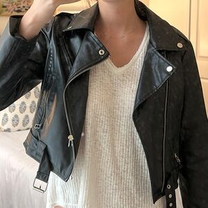 Princess Polly Black Leather Jacket Classic Motorcycle Style